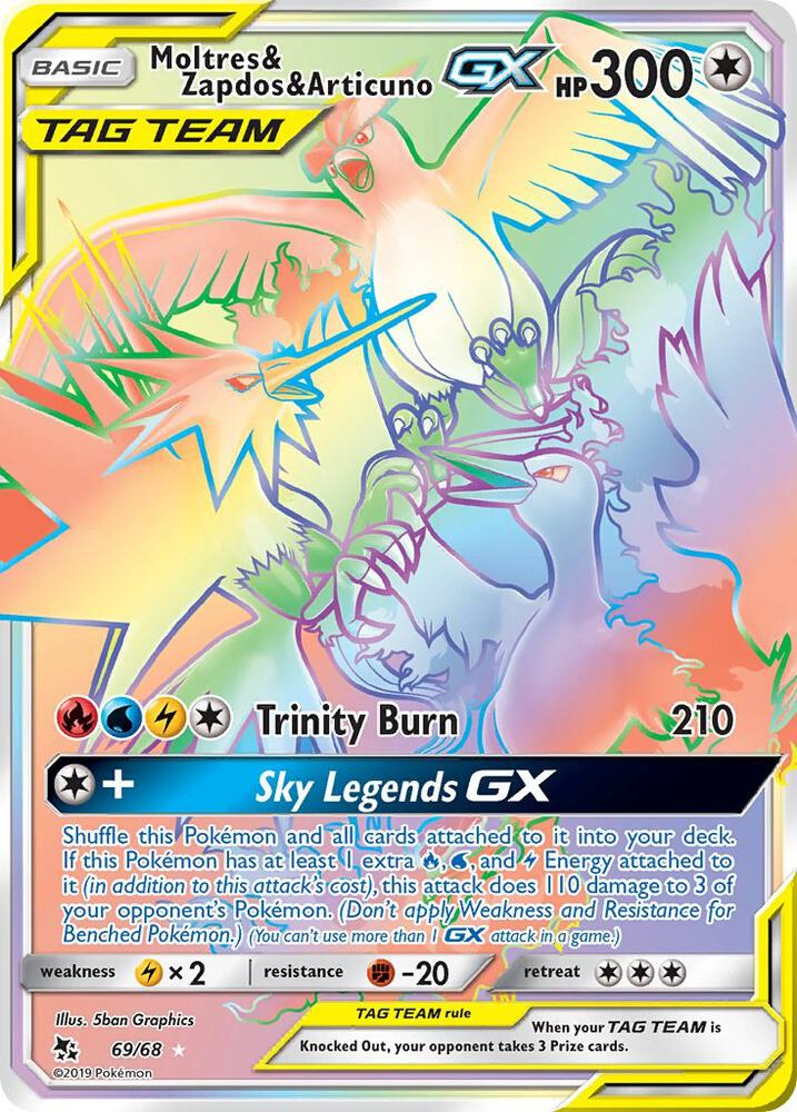 Moltres & Zapdos & Articuno GX (Secret) - Hidden Fates (HIF)