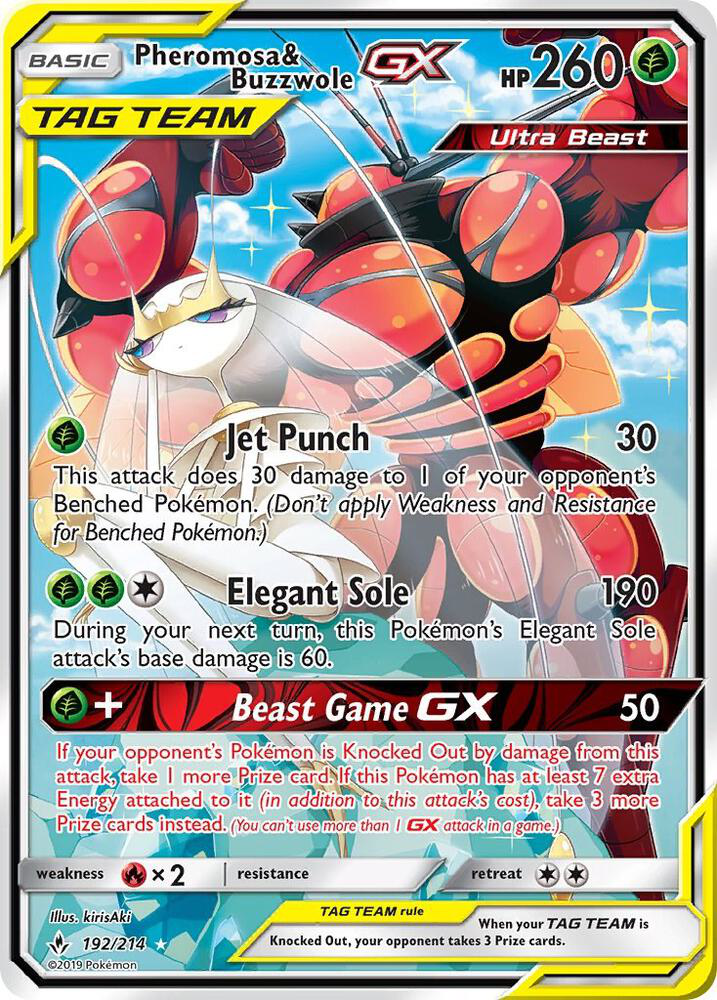 Pheromosa & Buzzwole GX (192) (Alternate Full Art) - SM - Unbroken Bonds (SM10)