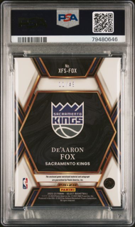 2022 Panini Select - De'Aaron Fox XFSFOX - X Factor Mem Signature Blue /49 - PSA 9