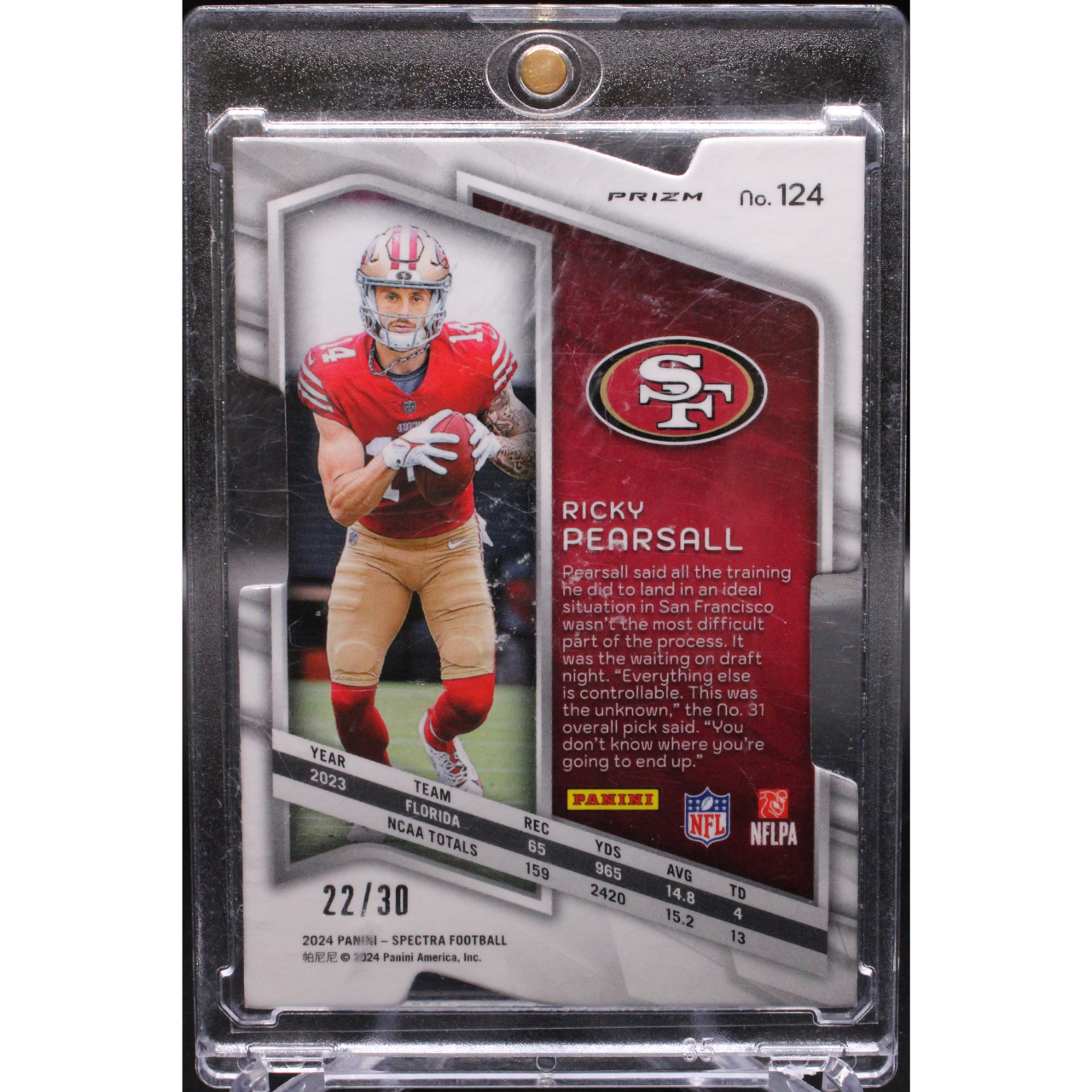 2024 Panini Spectra Football - Ricky Pearsall 124 - Green Scope /30