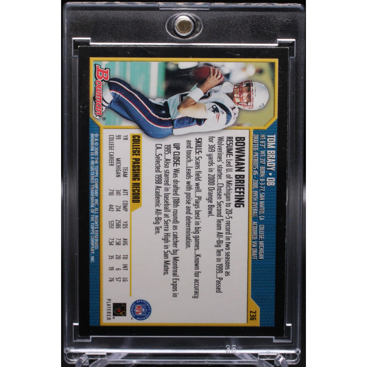 2000 Bowman Football - Tom Brady 236 - Bowman Rookie