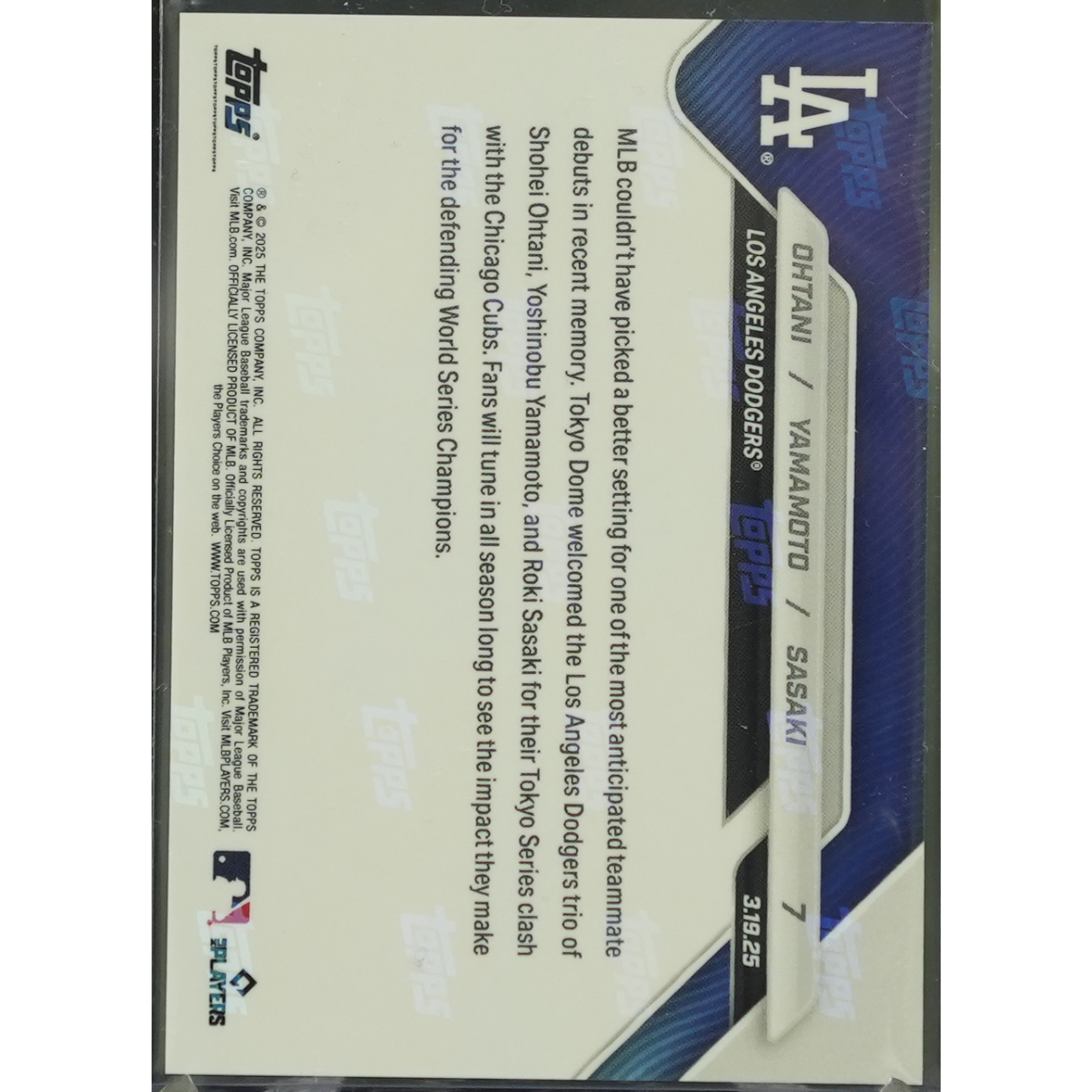 2025 Topps Now - Ohtani Yamamoto Sasaki 7 - Base