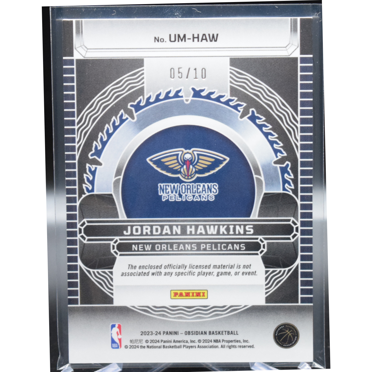 2023 Panini Obsidian Basketball - Jordan HawkinsUM-HAV - Unbreakable Mem 05/10