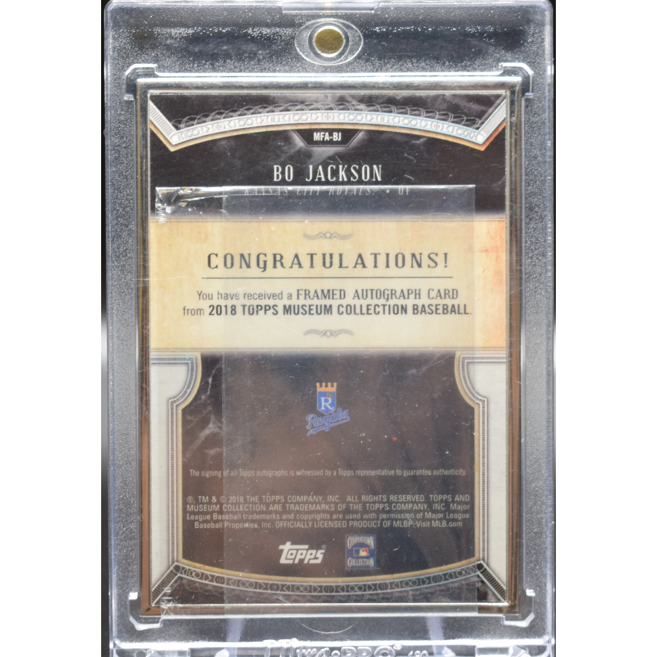 2018 Topps Museum Collection - Bo Jackson MFA-BJ - Framed Auto /15