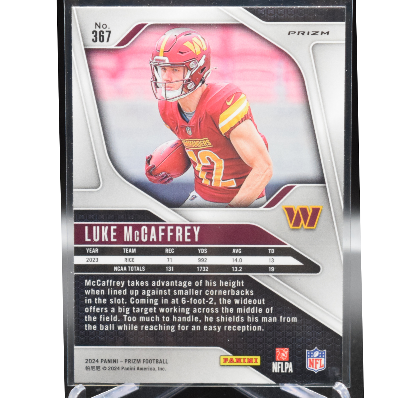 2024 Panini Prizm Football - Luke Mccaffrey 367 - Blue SSP