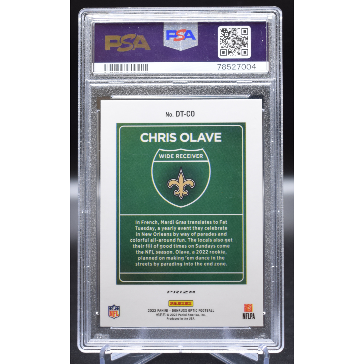2022 Panini Donruss Optic - Chris Olave DT-CO - Downtown - PSA 9