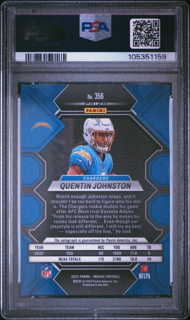 2023 Panini Mosaic Football - Quentin Johnston 356 - Autograph - PSA 9
