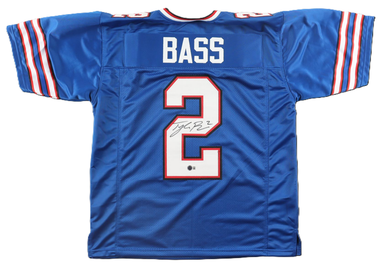 Tyler Bass Signed Autographed Blue Custom Jersey Beckett COA