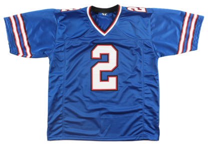 Tyler Bass Signed Autographed Blue Custom Jersey Beckett COA