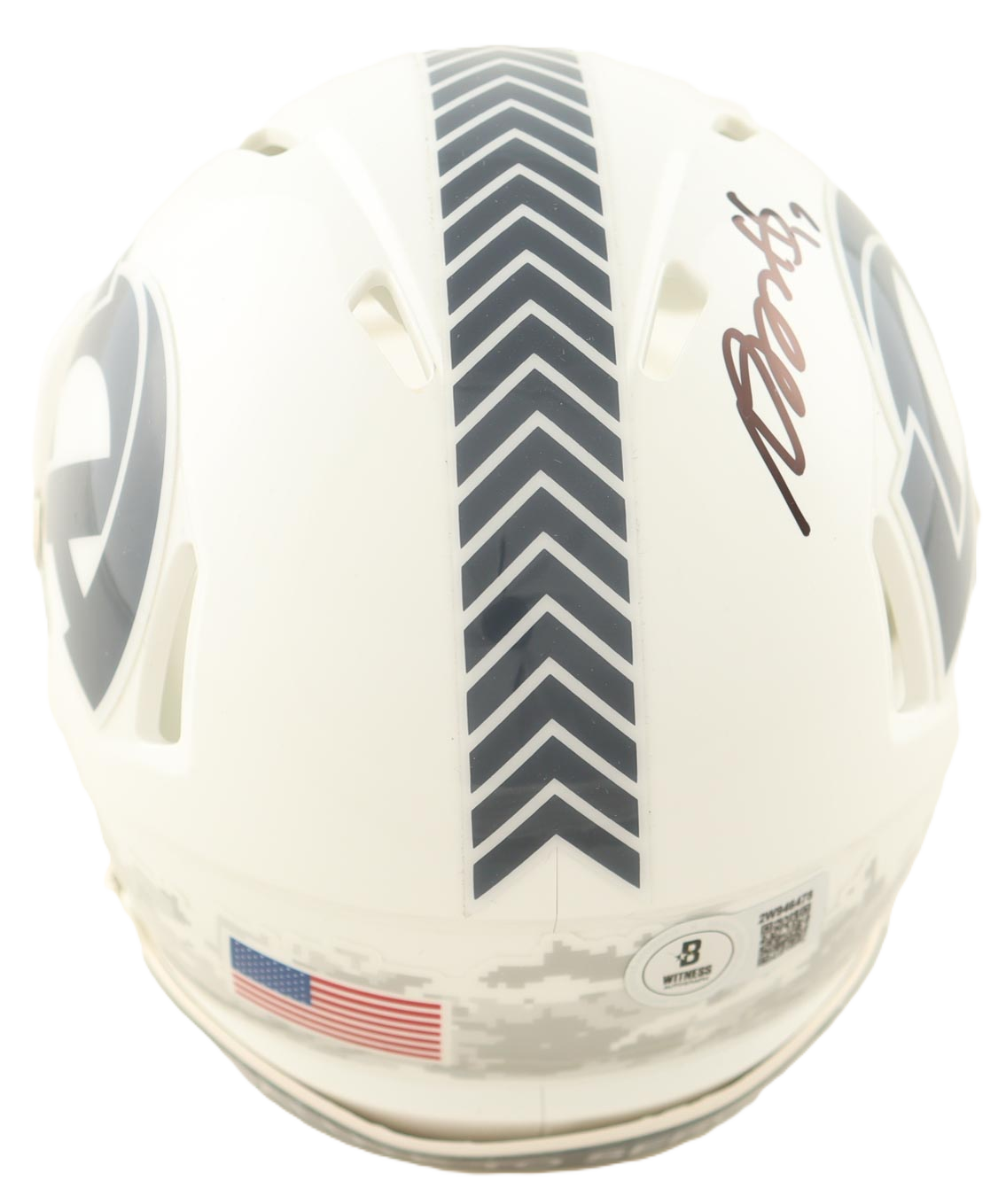 Davante Adams Autographed Signed Salute to Service Mini Helmet - Beckett Certified