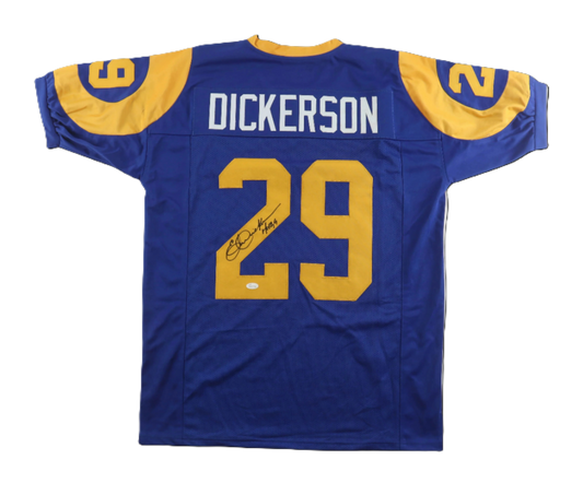 Eric Dickerson Autographed Signed Custom Jersey  Inscribed "HOF 99" -  JSA COA