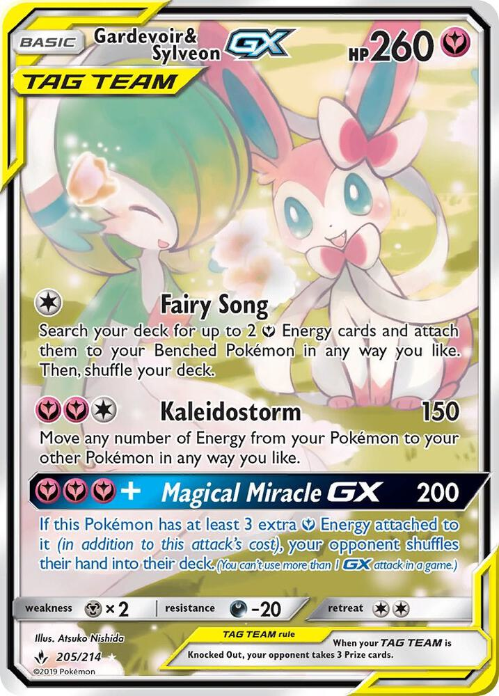 Gardevoir & Sylveon GX (205) (Alternate Full Art) - SM - Unbroken Bonds (SM10)
