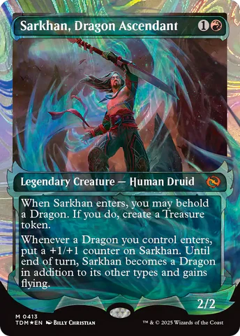 Sarkhan, Dragon Ascendant (0413) (Showcase) (Halo Foil) - Tarkir: Dragonstorm (TDM)