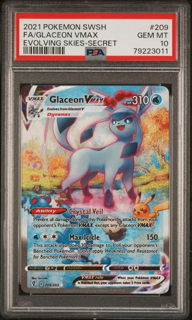 Glaceon Vmax 209/203 - Evolving Skies - 2021 Pokemon - PSA 10