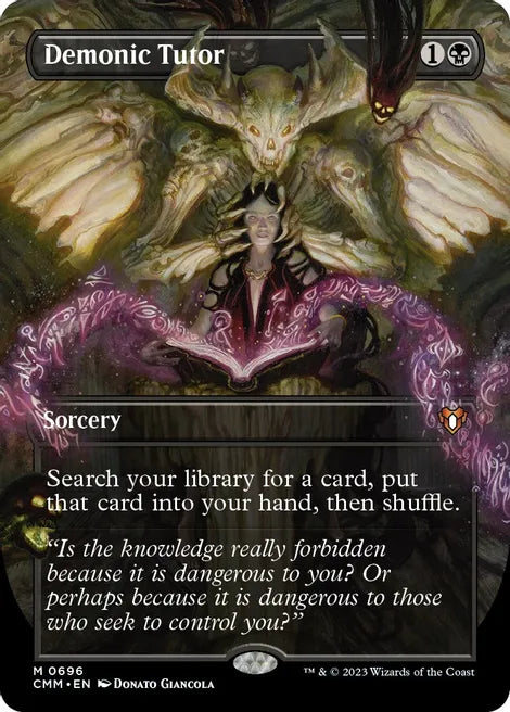 Demonic Tutor (Borderless) - Commander Masters