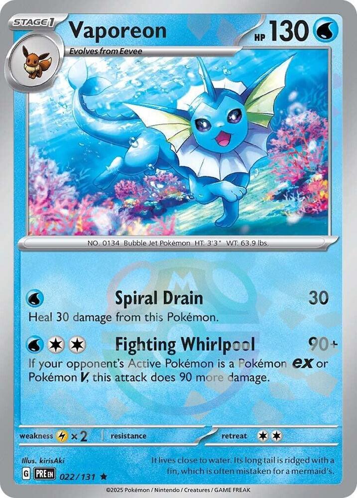 Vaporeon (Master Ball Pattern) - SV: Prismatic Evolutions (PRE)