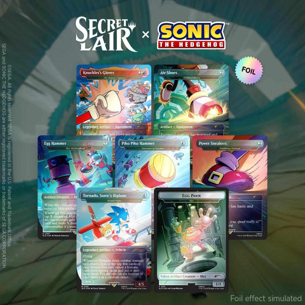 Secret Lair x Sonic the Hedgehog Superdrop: Turbo Gear (Rainbow Foil) - Secret Lair Drop Series (SLD)