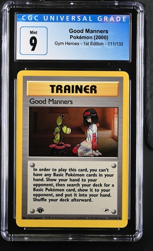 Good Manners - 111/132 - Gym Heroes 1st Edition - 2000 Pokemon - CGC 9