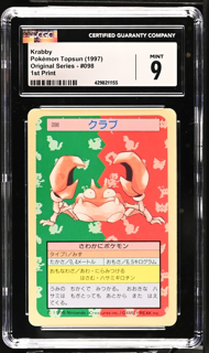 Krabby 098 Topsun 1st Print Blue Back - 1997 Pokemon - CGC 9
