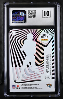 2021 Panini Illusions Football - Trevor Lawrence ILL-10 - Red Auto /10 - CSG CGC 10 10