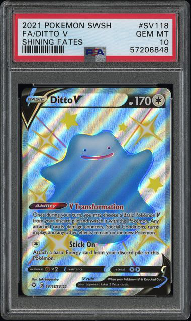Ditto V SV118/SV122 - Shining Fates - 2021 Pokémon - PSA 10