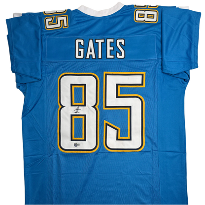Antonio Gates Autographed Signed San Diego Blue Football Jersey (Beckett)