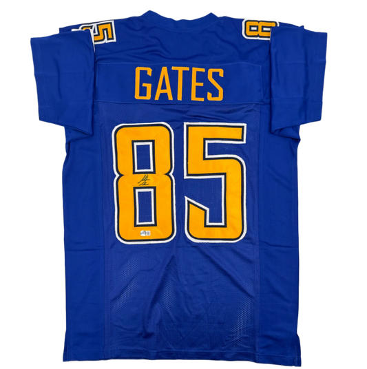 Antonio Gates Autographed Signed Blue Football Jersey (Beckett)