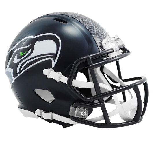 Seattle Seahawks Riddell Flat Black Mini Helmet - Unsigned
