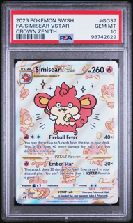 Simisear VSTAR GG37 - Crown Zenith - 2023 Pokémon - Sword & Shield - PSA 10