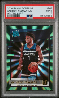 2020 Panini Donruss - Anthony Edwards 201 - Green Laser - PSA 9