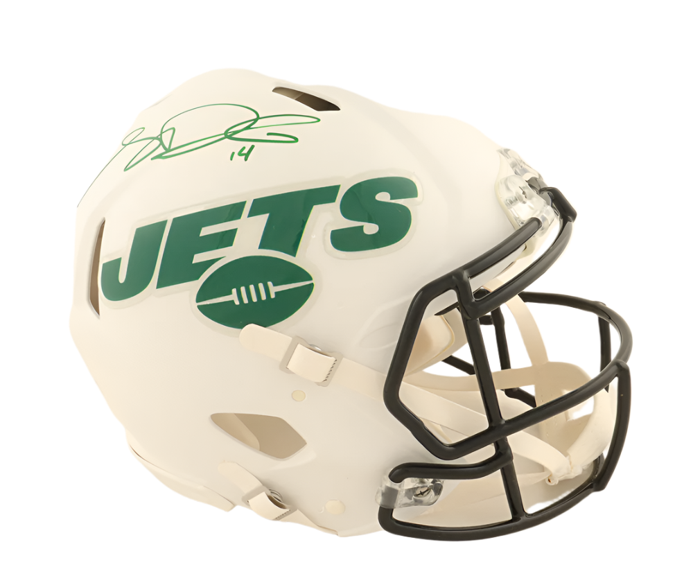 Sam Darnold Autographed Signed Jets Full-Size Authentic Flat White Alternate Speed Helmet (Beckett)