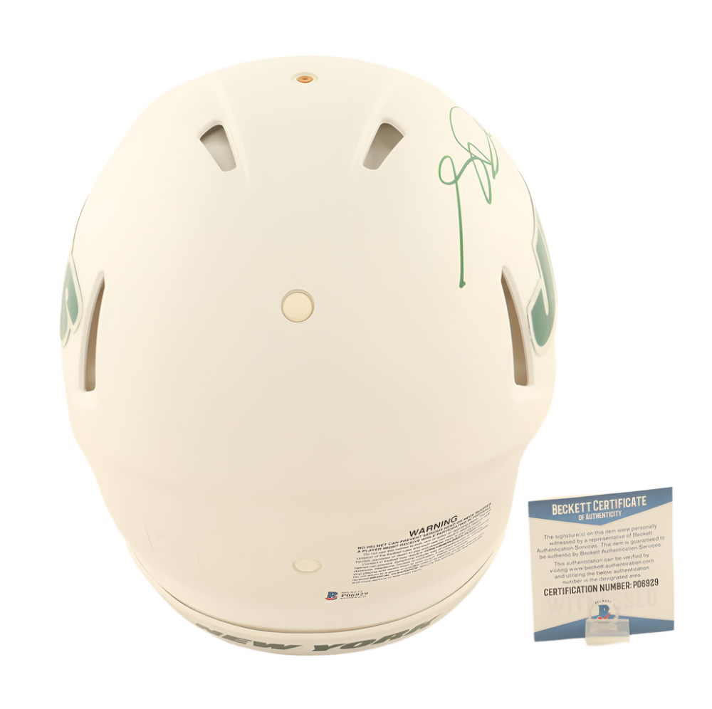 Sam Darnold Autographed Signed Jets Full-Size Authentic Flat White Alternate Speed Helmet (Beckett)