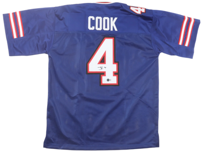 James Cook Signed Autographed Blue Custom Jersey