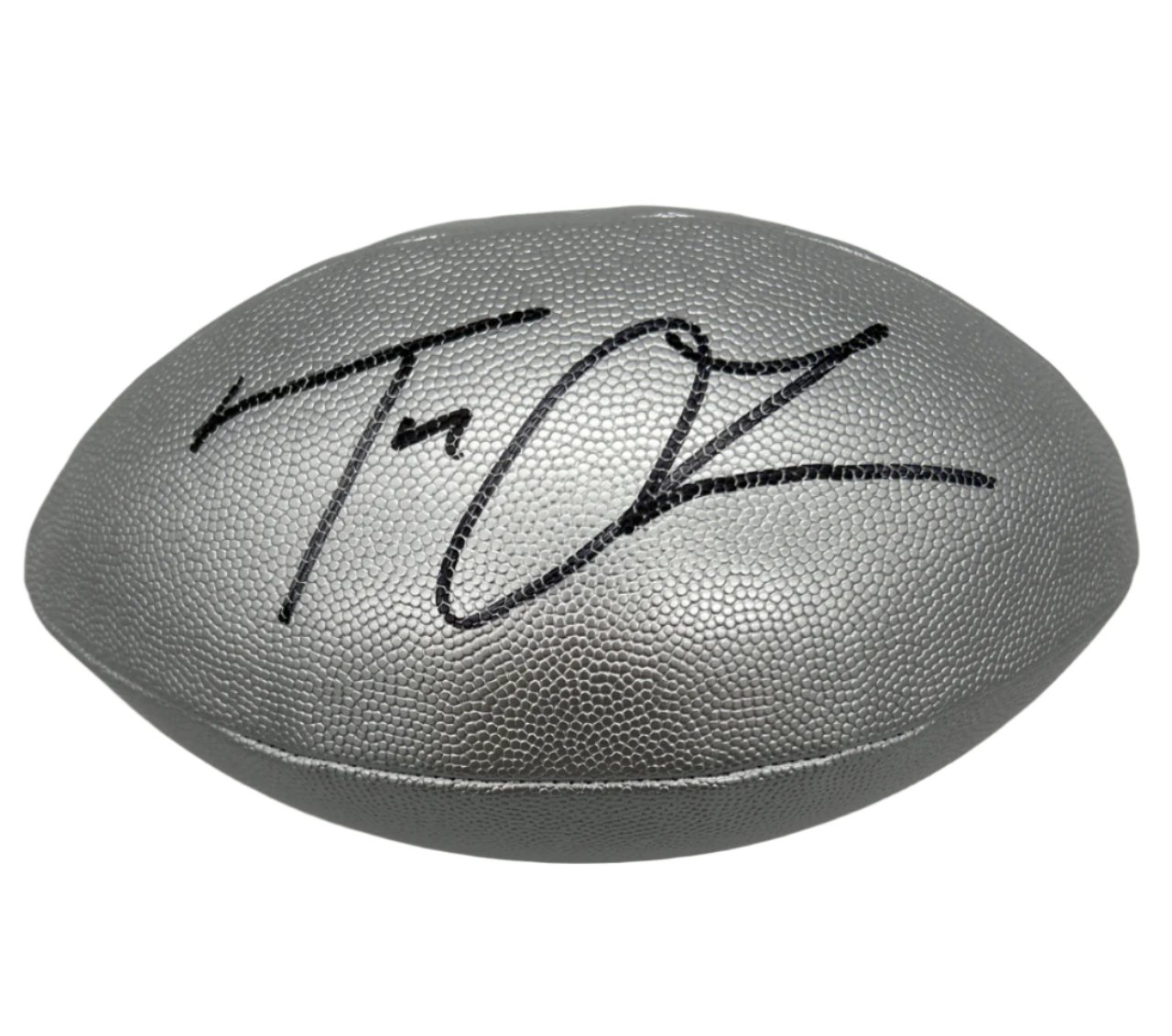Trevor Lawrence Autographed Silver NFL "The Duke" Wilson Football (Fanatics) With Acrylic Case