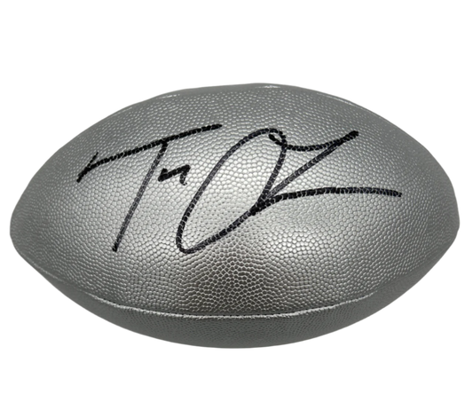 Trevor Lawrence Autographed Silver NFL "The Duke" Wilson Football (Fanatics) With Acrylic Case