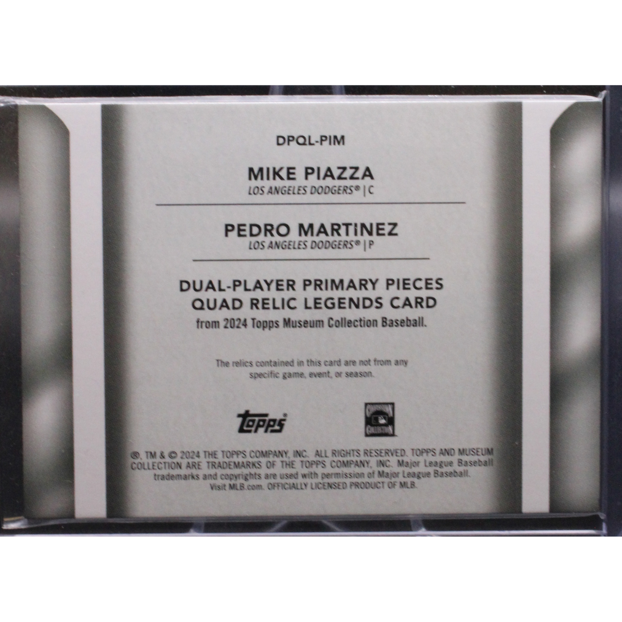 2024 Topps Museum Collection- Mike Piazza & Pedro Martinez DPQL-PIM - Quad Relic /15