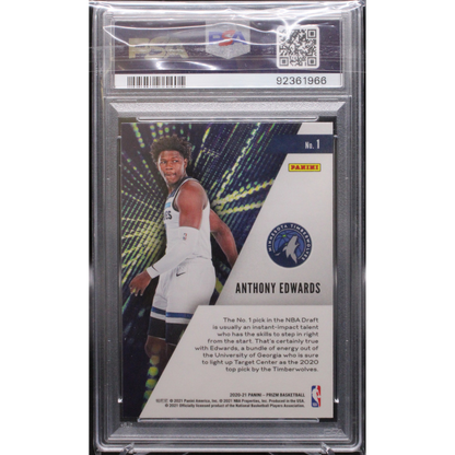 2020 Panini Prizm Basketball - Anthony Edwards 1 - Instant Impact - PSA 10