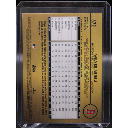 2024 Topps Series 2 Baseball - Wilyer Abreu 672 - Gold Mirror SP