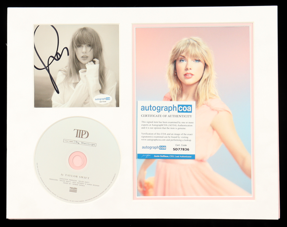 Taylor Swift Autographed Signed "The Tortured Poets Department" 11x14 Custom Framed Matted CD Insert Display (ACOA)