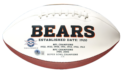 Brian Urlacher Autographed Bears NFL Authentic Logo Football (Beckett) With Acrylic Case