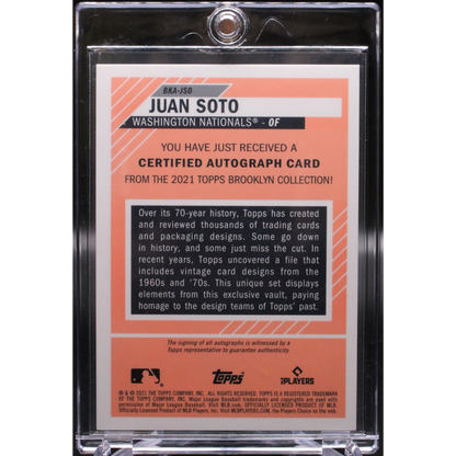 2021 Topps Brooklyn Collection Baseball - Juan Soto BKA-JSO - Auto /70