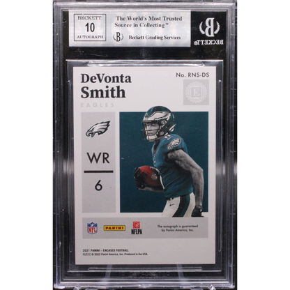 2021 Panini Encased Football - Devonta Smith RNS-DS - Rookie Notable Signatures /10 - Beckett 9