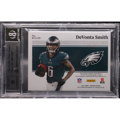 2021 Panini Encased Football - Devonta Smith RCA-DS - Rookie Dual Swatches /25 - Beckett 9