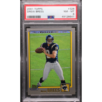 2001 Topps Football - Drew Brees 328 - Rookie Card - PSA 8