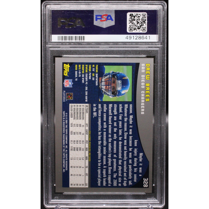 2001 Topps Football - Drew Brees 328 - Rookie Card - PSA 8