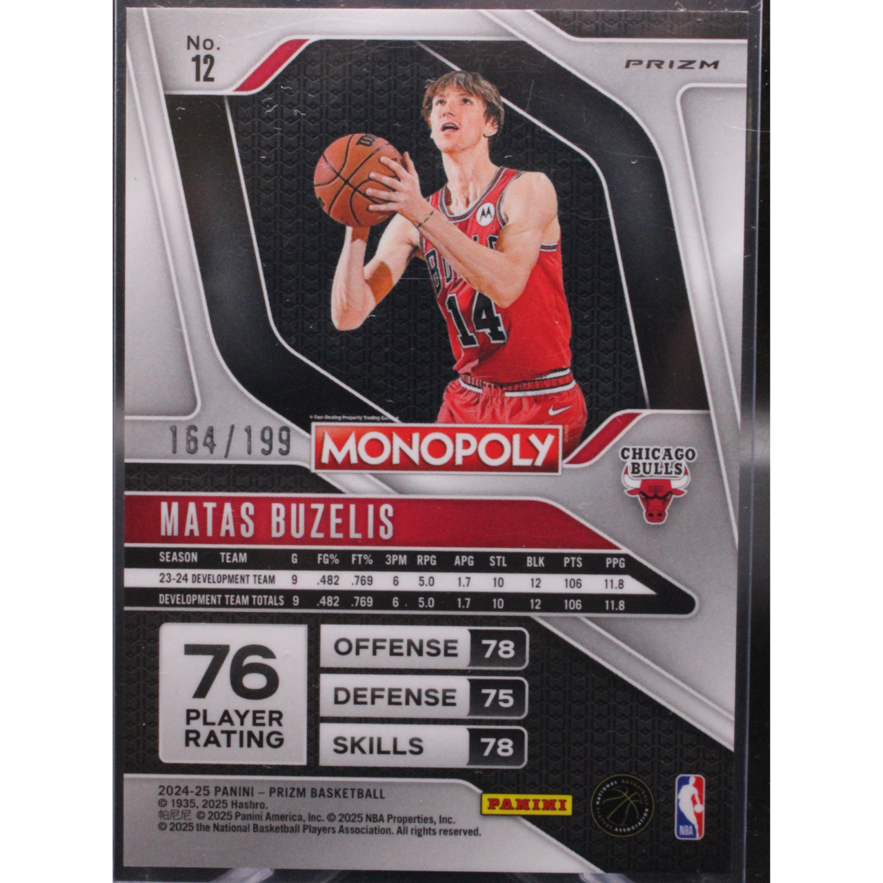 2024 Panini Prizm Monopoly - Matas Buezelis 12 - Purple /199