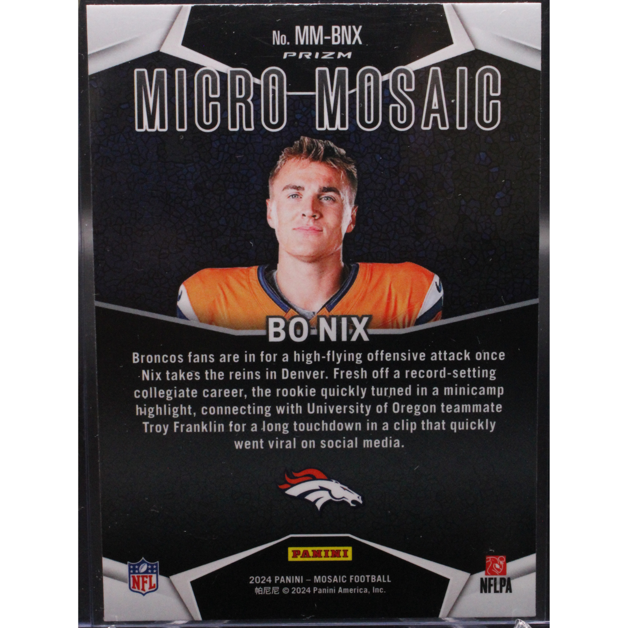 2024 Panini Mosaic Football - Bo Nix MM-BNX - Micro Mosaic
