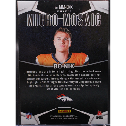 2024 Panini Mosaic Football - Bo Nix MM-BNX - Micro Mosaic