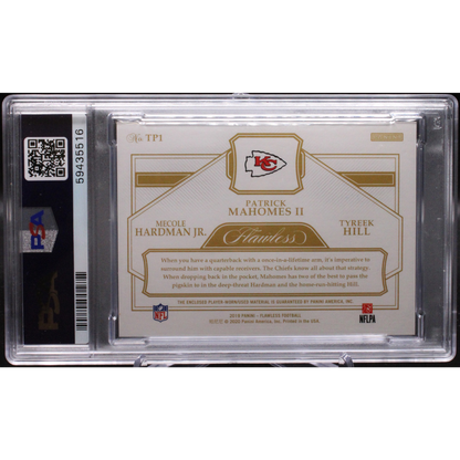 2019 Panini Flawless Football - Mecole Hardman JR Patrick Mahomes II Tyreek Hill TP1 - Flawless Triple Patches /25