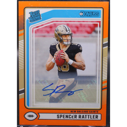 2024 Donruss Football - Spencer Rattler 359 - Orange Rated Rookie Auto